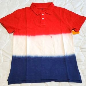 Boys Gymboree red blue white cotton polo short sleeves. Size 7_8. MEDIUM